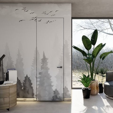 Gizli Kasalı Ahşap Kapı Astar Boyalı