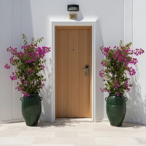 EI30S-G Papel Frake Yangına Dayanıklı Ahşap Kapı