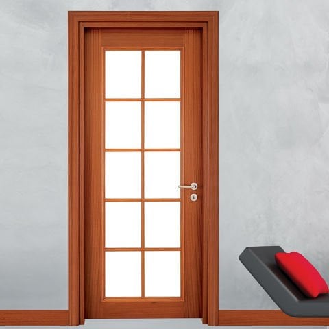 Salkım 10 Camlı Doğal Kiraz Ahşap Kapı