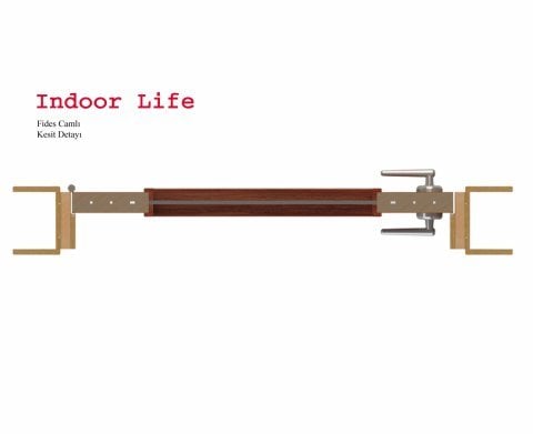 Fides Rall 9016 Lake 1,5 Kanat Camlı Ahşap Kapı