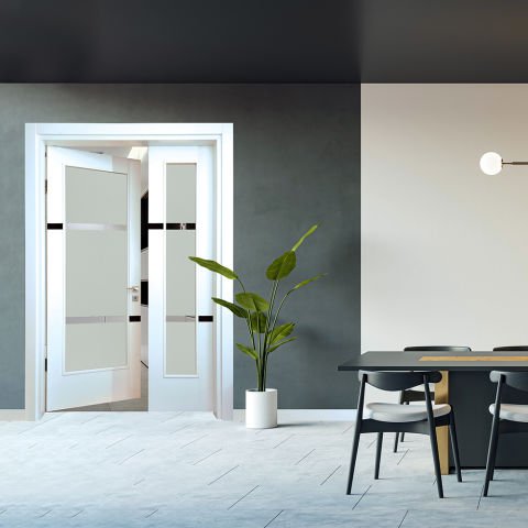 Fides Rall 9016 Lake 1,5 Kanat Camlı Ahşap Kapı