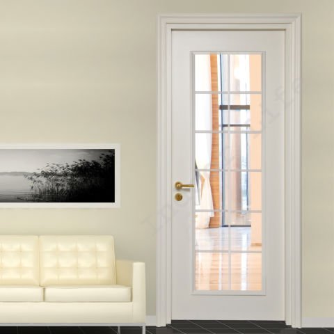 Salkım 12 Camlı Rall 9016 Lake Ahşap Kapı