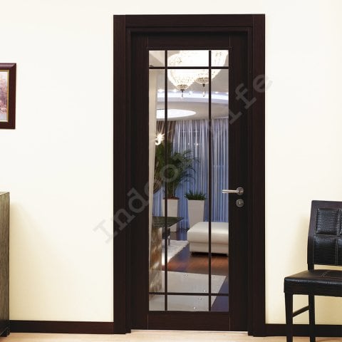 İdil Wenge80 Camlı Ahşap Kapı