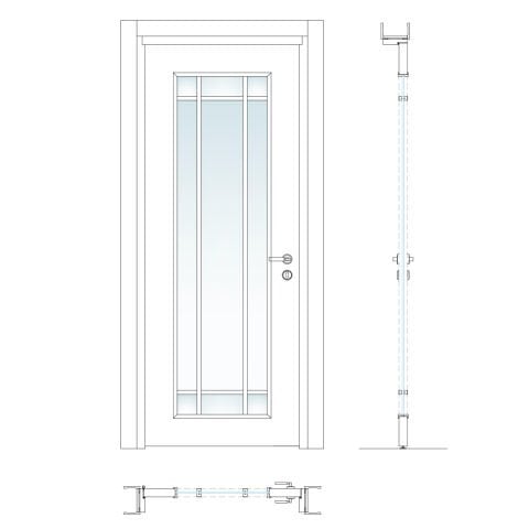 İdil Wenge80 Camlı Ahşap Kapı