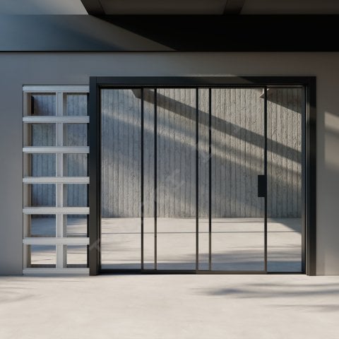 Ütopya Ahşap Kasa Duvar İçi Sürgülü Cam Kapı