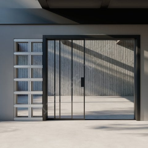 Ütopya Ahşap Kasa Duvar İçi Sürgülü Cam Kapı