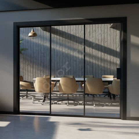 Ütopya Ahşap Kasa Duvar İçi Sürgülü Cam Kapı