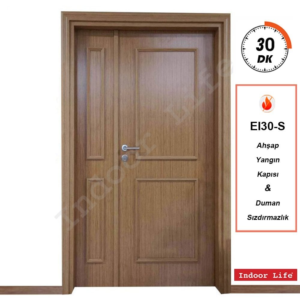 EI30-S Selen 1,5 Kanat Verona Bambu Yangına Dayanıklı Ahşap Kapı Aksesuarsız