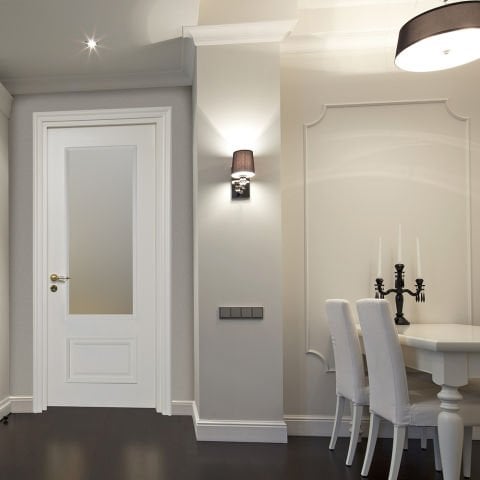 Mine Tek Camlı Rall 9016 Lake Ahşap Kapı