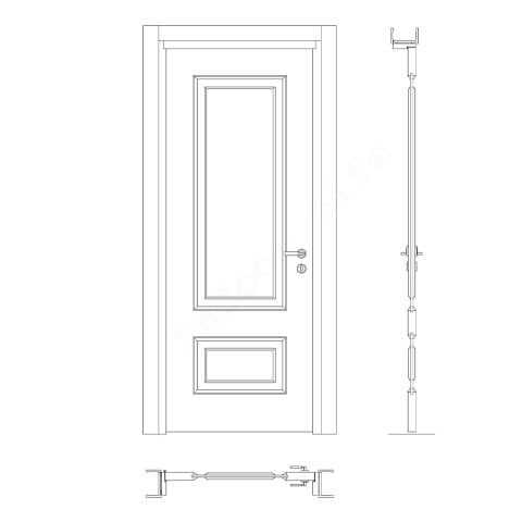 Troya Camlı Model Rall 9016 Lake Ahşap Kapı