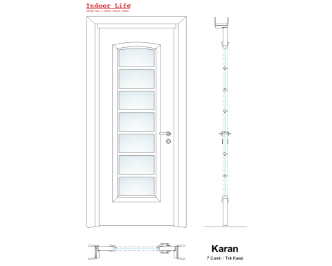Karan 7 Camlı Ahşap Kapı