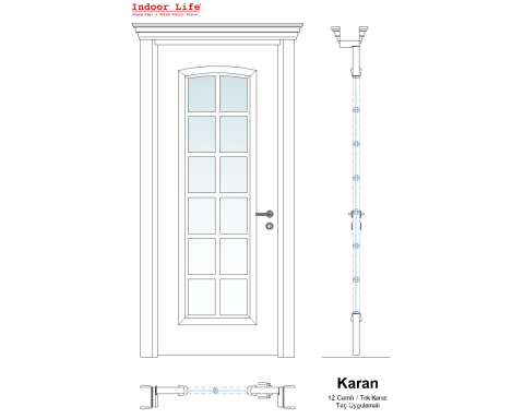 Karan 12 Camlı Taçlı Rall 9016 Lake Ahşap Kapı