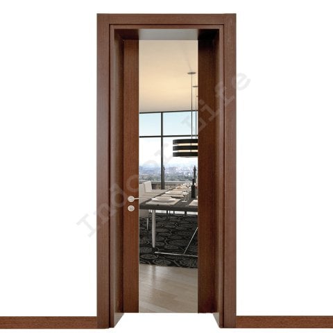 Melek Camlı Wenge 80 Ahşap Kapı