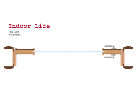 Elda Maun Camlı Ahşap Kapı
