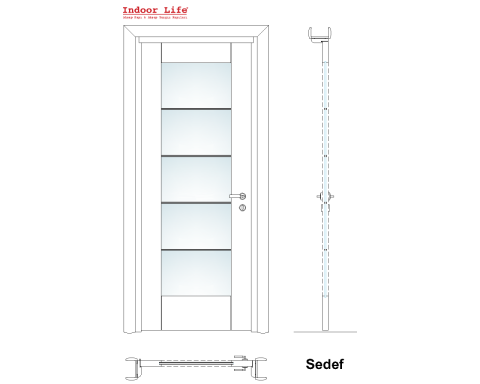 Sedef Camlı Rall 9016 Lake Ahşap Kapı