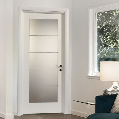Sedef Camlı Rall 9016 Lake Ahşap Kapı