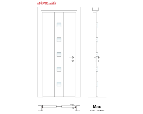 Max Camlı Wenge Ahşap Kapı
