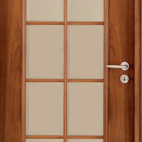 Salkım 10 Camlı Doğal Ceviz Ahşap Kapı