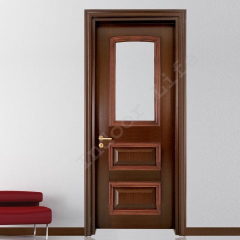 Rena Tek Camlı Wenge 80 Ahşap Kapı