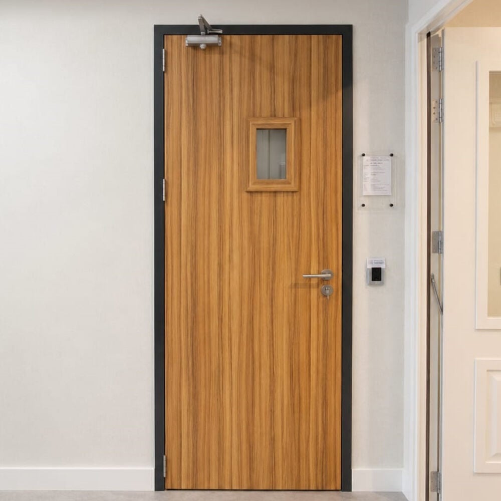 Indoor Life EI30-S Gözetleme Camlı  Metal Kasa Laminat  Ahşap Kanat Kapı