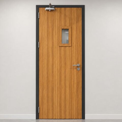 Indoor Life EI30-S Gözetleme Camlı  Metal Kasa Laminat  Ahşap Kanat Kapı