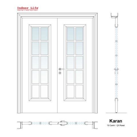 Karan 10 Camlı Rall 9016 Lake Ahşap Kapı