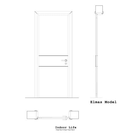 Elmas Model Makore Ahşap Kapı