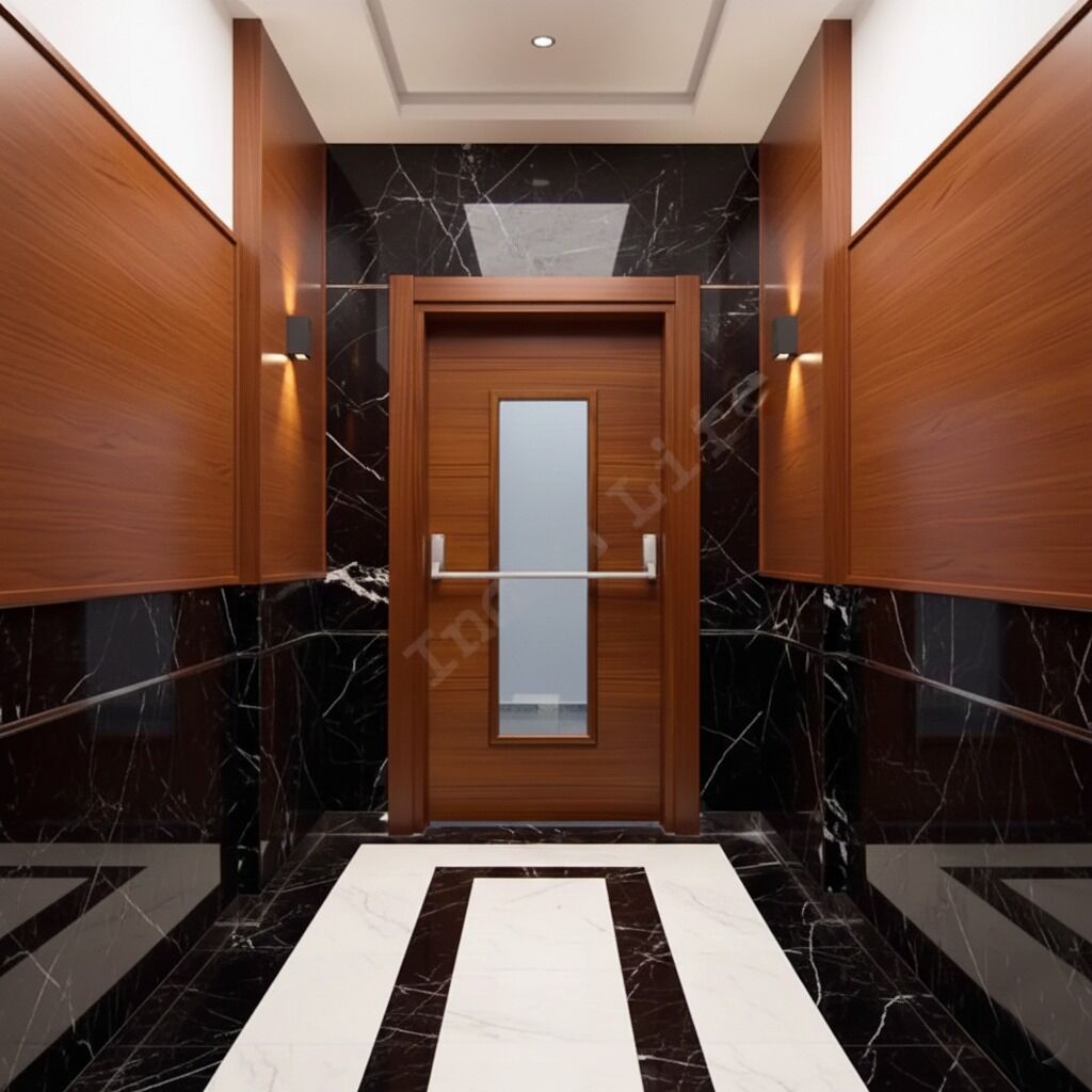 EI60 Maun Tek Kanat Yangına Dayanıklı Ahşap Kapı