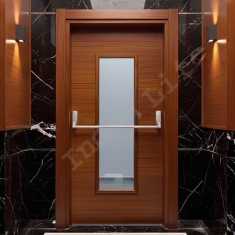 EI60 Maun Tek Kanat Yangına Dayanıklı Ahşap Kapı