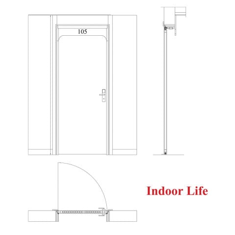 EI30-S-G 31 dB Laminat Yangına Dayanıklı Ahşap Kapı