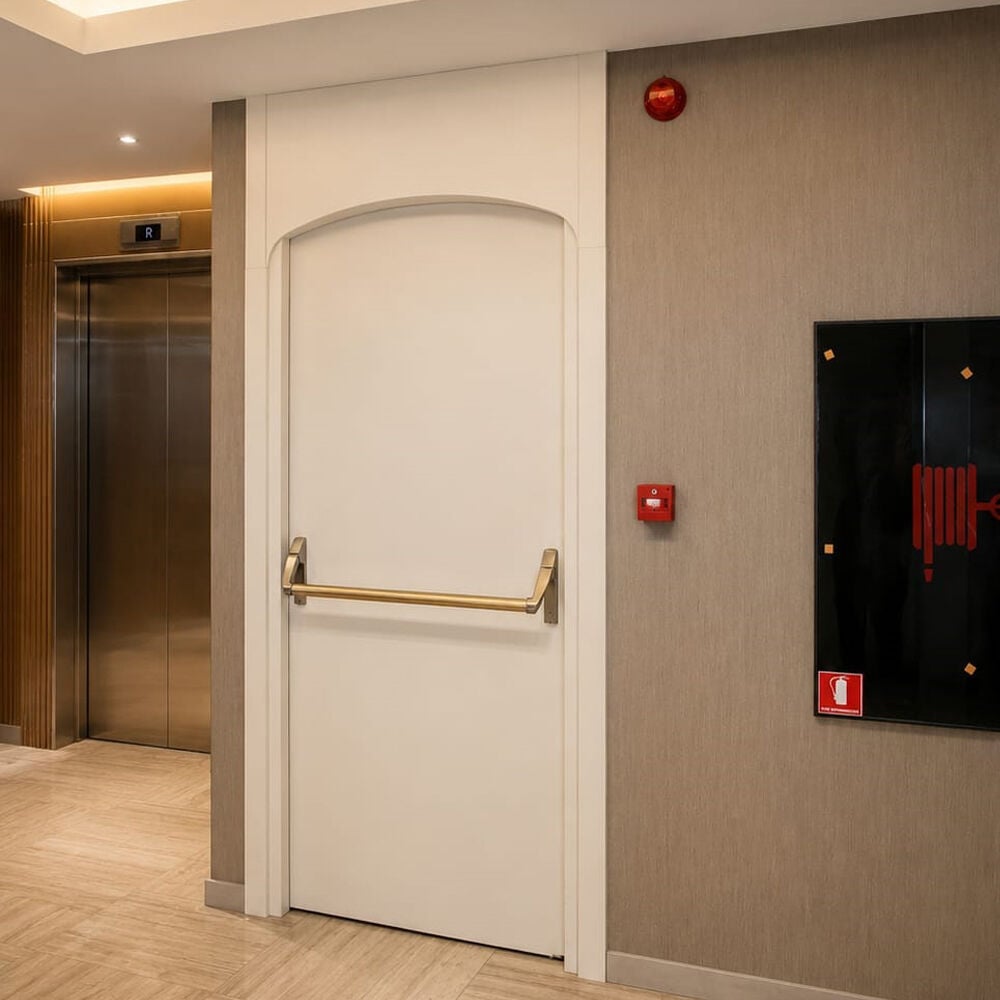 EI90 Laminat Yangına Dayanıklı Meşe Ahşap Kapı