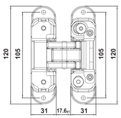 Gizli Menteşe Parlak Krom CDH 60