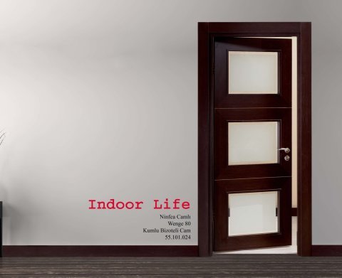 Ninfea Camlı Wenge 80 Ahşap Kapı