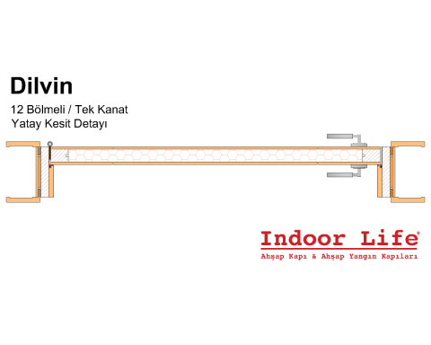 Dilvin  12 Bölmeli Rall 9016 Lake Ahşap Kapı